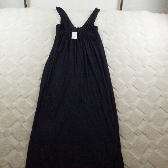J Crew Maxi Dress Womens Medium Blue V-Neck Sleeveless Empire Waist - Picture 1 of 11